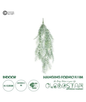 GloboStar® Artificial Garden HANGING FOENICULUM 20851 Τεχνητό Διακοσμητικό Κρεμαστό Φυτό Φοινίκουλο Μ30 x Π12 x Υ88cm